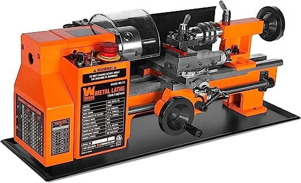 WEN 7-by 12-Inch Benchtop Metal Lathe, Variable Speed, Two Direction - Radiant Selections