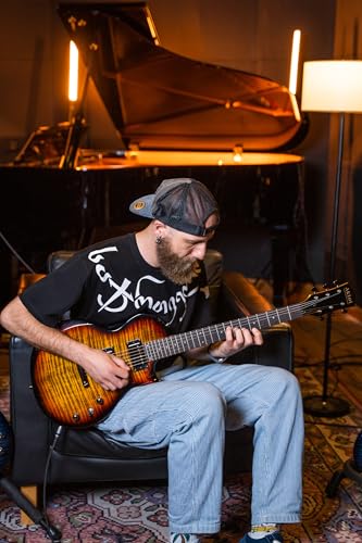 AKLOT Muti-Tone Electric Guitar with Coil-Split: Roasted Maple Neck, Flame Maple Graphic Top, Dual Humbuckers Pickups