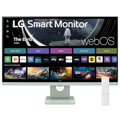 LG 27SR50F-W Smart Monitor 27-Inch FHD (1920x1080) IPS Display, webOS 23, HDR 10, x2 Built-in Speakers, AirPlay 2, Screen Share, Bluetooth, ThinQ App