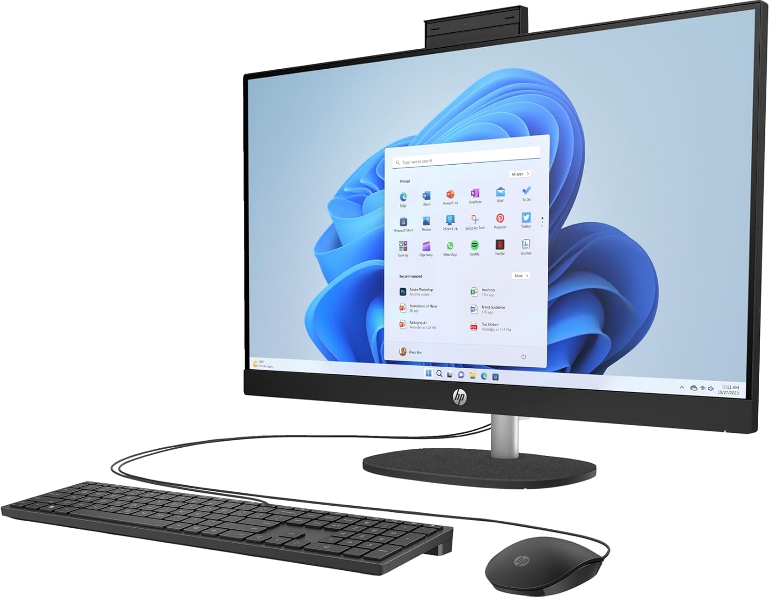 HP 27-inch All-in-One Desktop with Intel Core i7 Processor, 64GB RAM, 8TB SSD, Windows 11 Pro - Personal Computer
