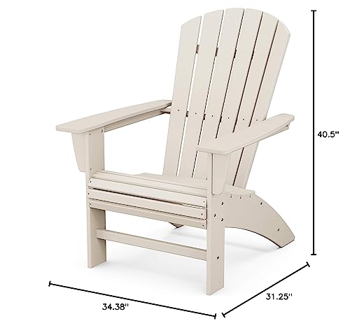 POLYWOOD Nautical Curveback Adirondack Chair, HDPE Outdoor Patio Furniture for Deck, Pool, Garden, Made in USA