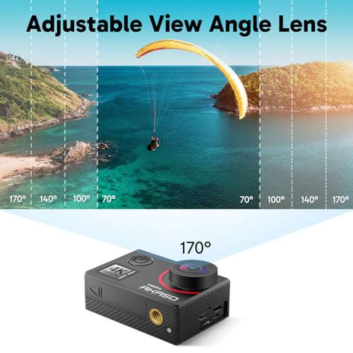 AKASO V50 Elite 4K60fps Action Camera with 128GB MicroSDXC U3 Memory Card Accessories Kit Bundle Voice Control EIS 131 feet Waterproof Camera 8X Zoom