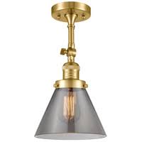 Innovations 203-SG-G43-LED Satin Gold Large Cone 1 Light Sconce