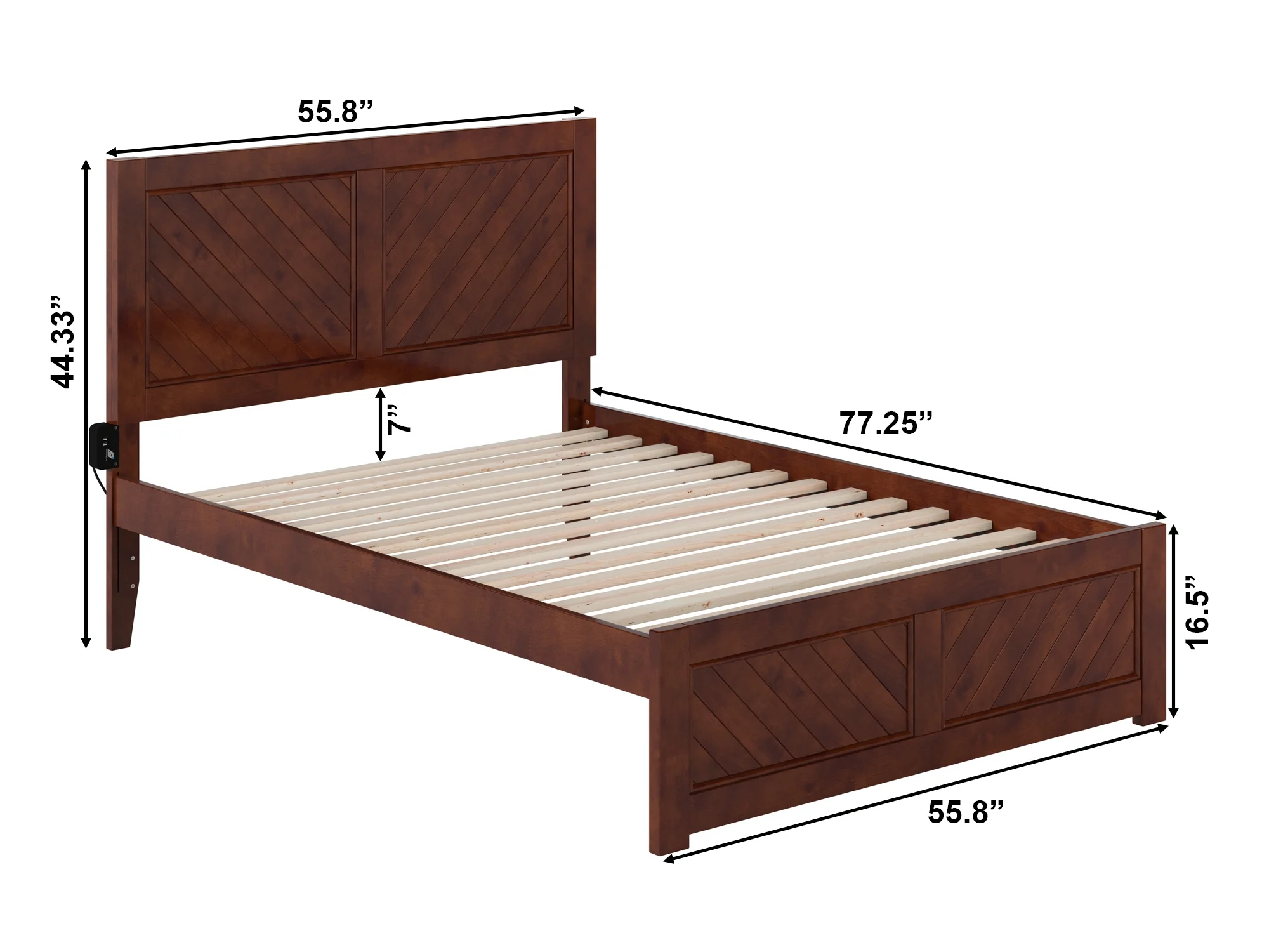 AFI Canyon Walnut Solid Wood Platform Bed with Matching Footboard, Full