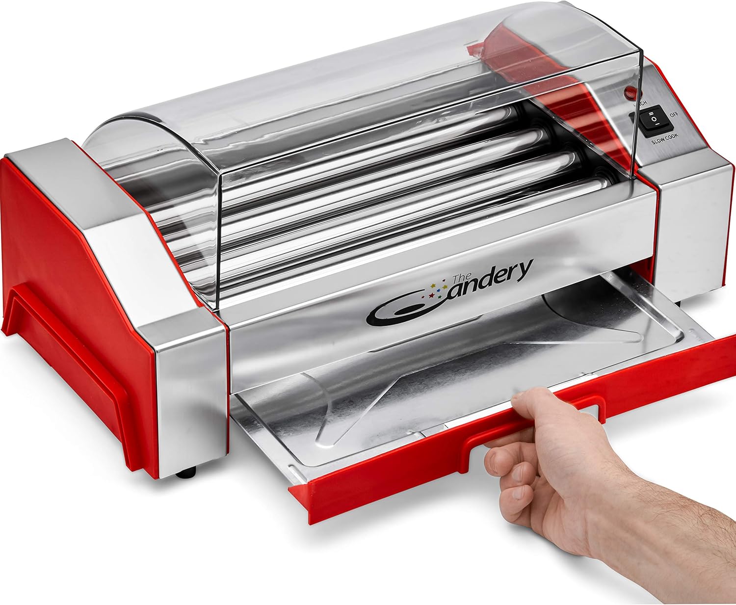 The Candery Hot Dog Roller - Sausage Grill Cooker Machine - 6 Hot Dog Capacity - Household Hot Dog Machine for Children and Adults