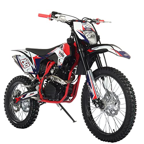 X-PRO 250cc Dirt Bike with LED Light Zongshen Engine Pit Bike Gas Dirt Bikes Adult Pitbike, Big 21"/18" Wheels!