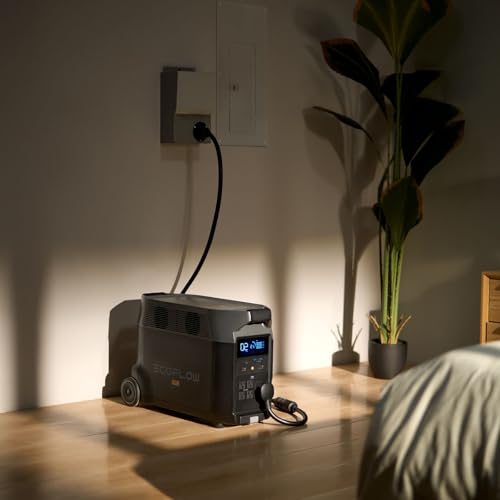 EF ECOFLOW Portable Power Station 3600Wh DELTA Pro, 120V AC Outlets x 5, 3600W, 2.7H Fast Charge, Lifepo4 Power Station, Solar Generator for Home Use