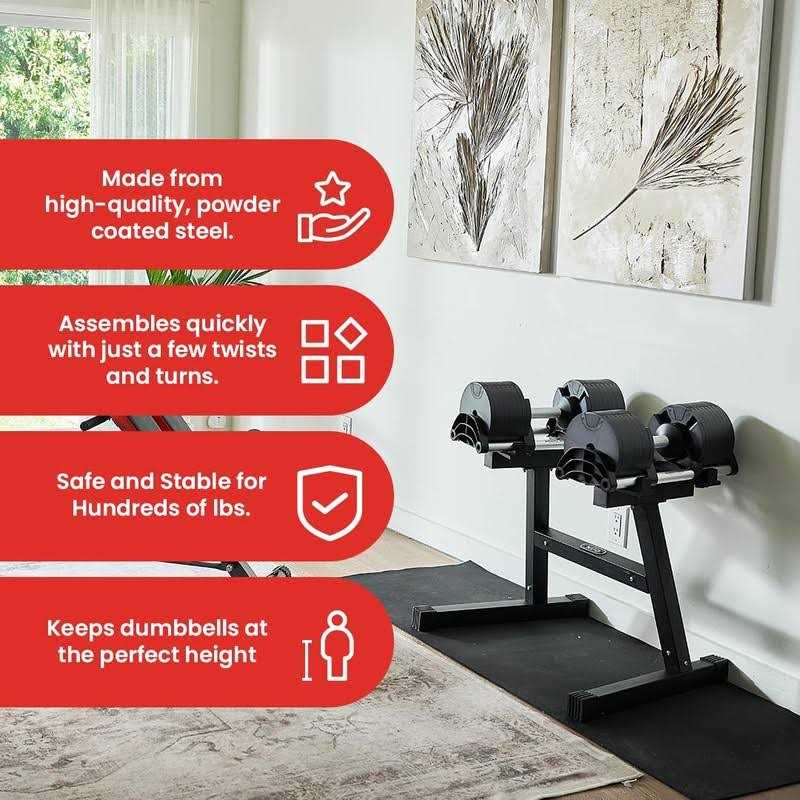 FF Finer Form Nuobell Adjustable Dumbbell Rack and Stand. Perfect Home-Gym Dumbell Rack for At-Home Nuobell Workouts. Safe