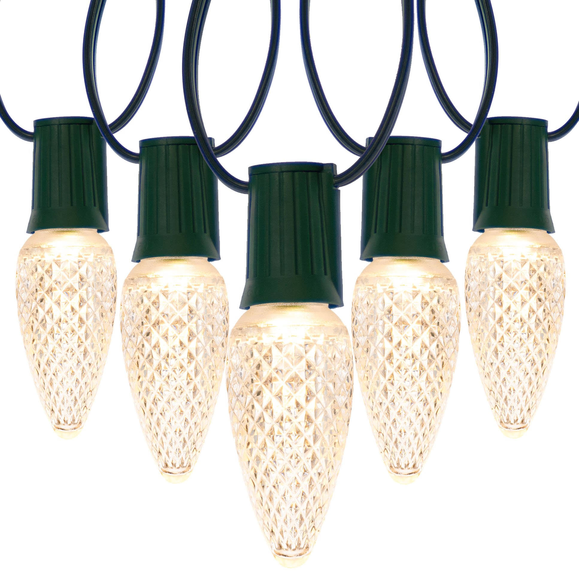 C9 LED Christmas Lights with Stringer Combo Sun Warm White / 50