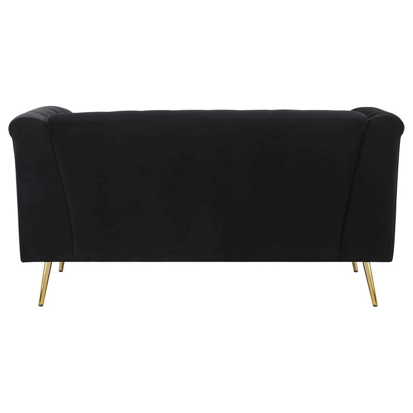 Maklaine 3-piece Fabric Tuxedo Arm Tufted Back Living Room Set in Black