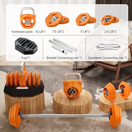 AOTOB 25/55 lbs Dumbbell Set, Anti-Slip Fast Adjust Turning Handle, Adjustable for Men and Women, Pair for Home Gym Exercise
