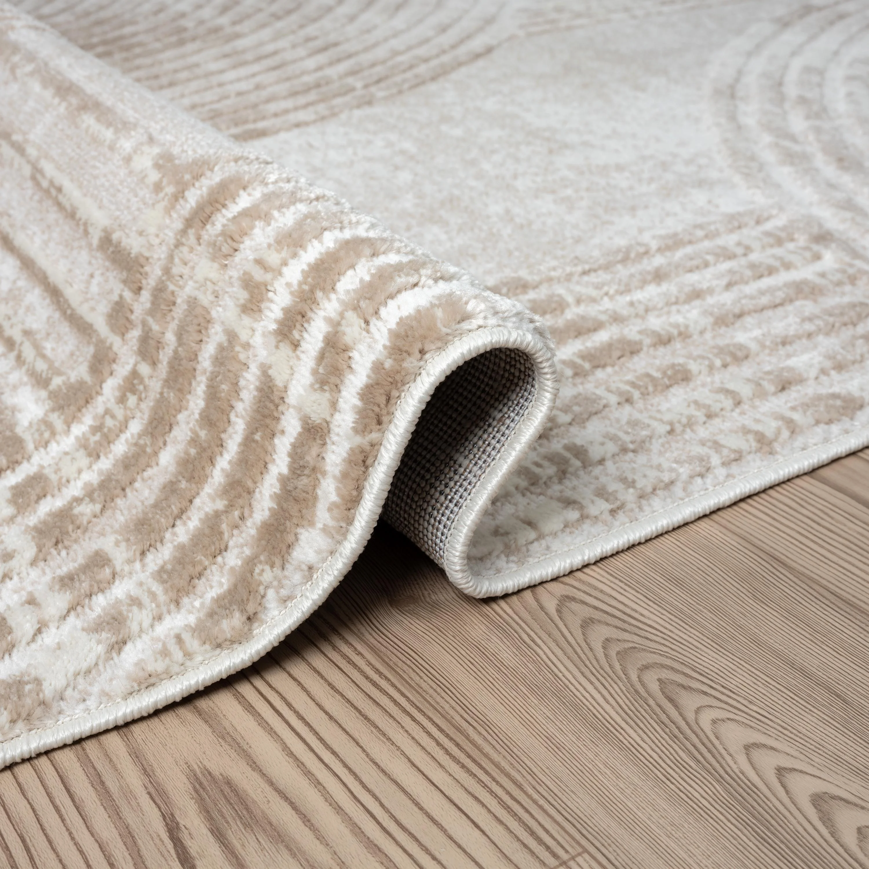 Abani Viva Collection Area Rug Mid Century Modern Bedroom Living Room Decor Floor Rug 8 x 10 Cream - Curated Treasures Market