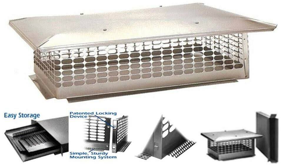The Forever Cap 28 in. x 31 in. Fixed Stainless Steel Chimney Cap