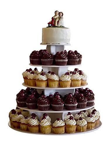 The Smart Baker 5 Tier Round Cupcake Stand Pro- Holds 90+ Cupcakes As Seen on