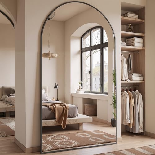 Floor Mirror, 78"x38" Oversized Full Length Mirror with Stand,Arched Full Body Mirror Standing Hanging Leaning Against Wall