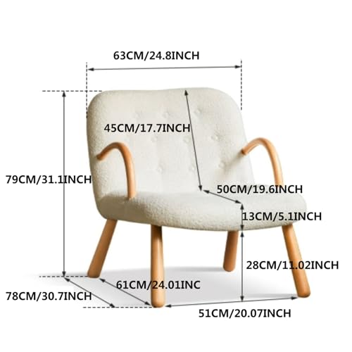 Lambswool Lazy Chair for Adults,Modern Comfortable Soft Sofa Reading Chair for Bedroom,Accent Lounge Chair for Living Room