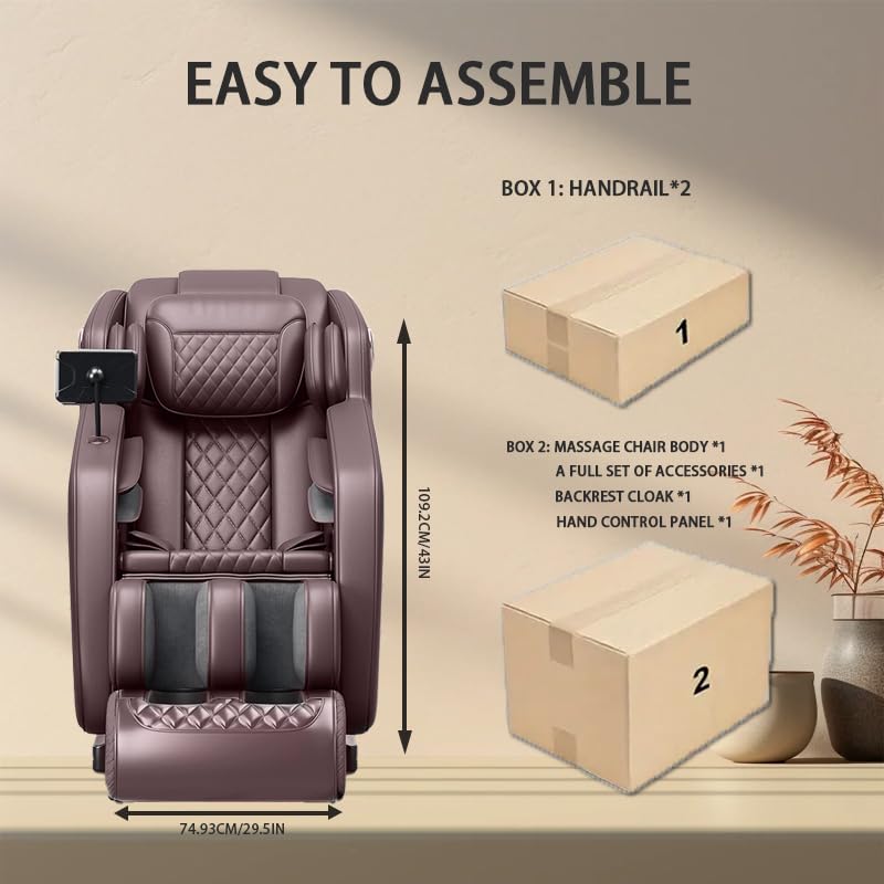 Massage Chair Full Body, Zero Gravity Massage Recliner Chairs with Hip Heat, Foot Massage and Air Massage System for Touch Screen Controller