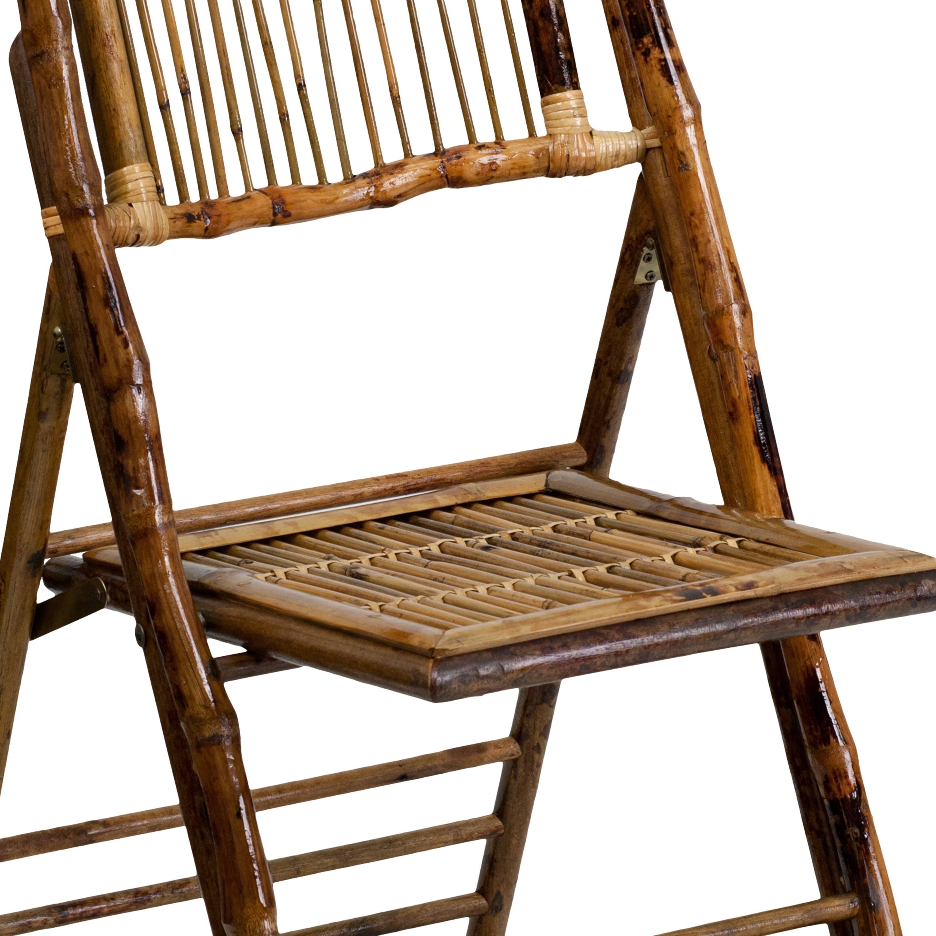 2 Pk Bamboo Wood Folding Chair - Event Folding Chair - Commercial Folding Chair