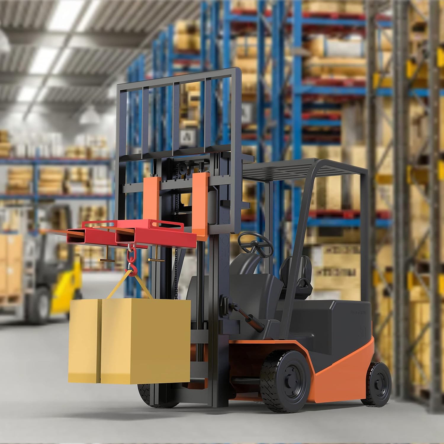 ELITEWILL Forklift Lifting Hook, 6600lbs Capacity Forklift Lifting Hoist, Red Forklift Mobile Crane with Swivel Hook and Two Large T-Screws