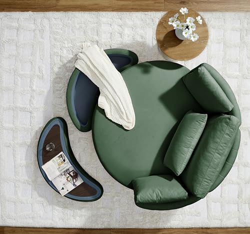 51.5-Inch Oversized Swivel Accent Barrel Chair with Storage Ottoman ,Button Decor and 4 Pillows