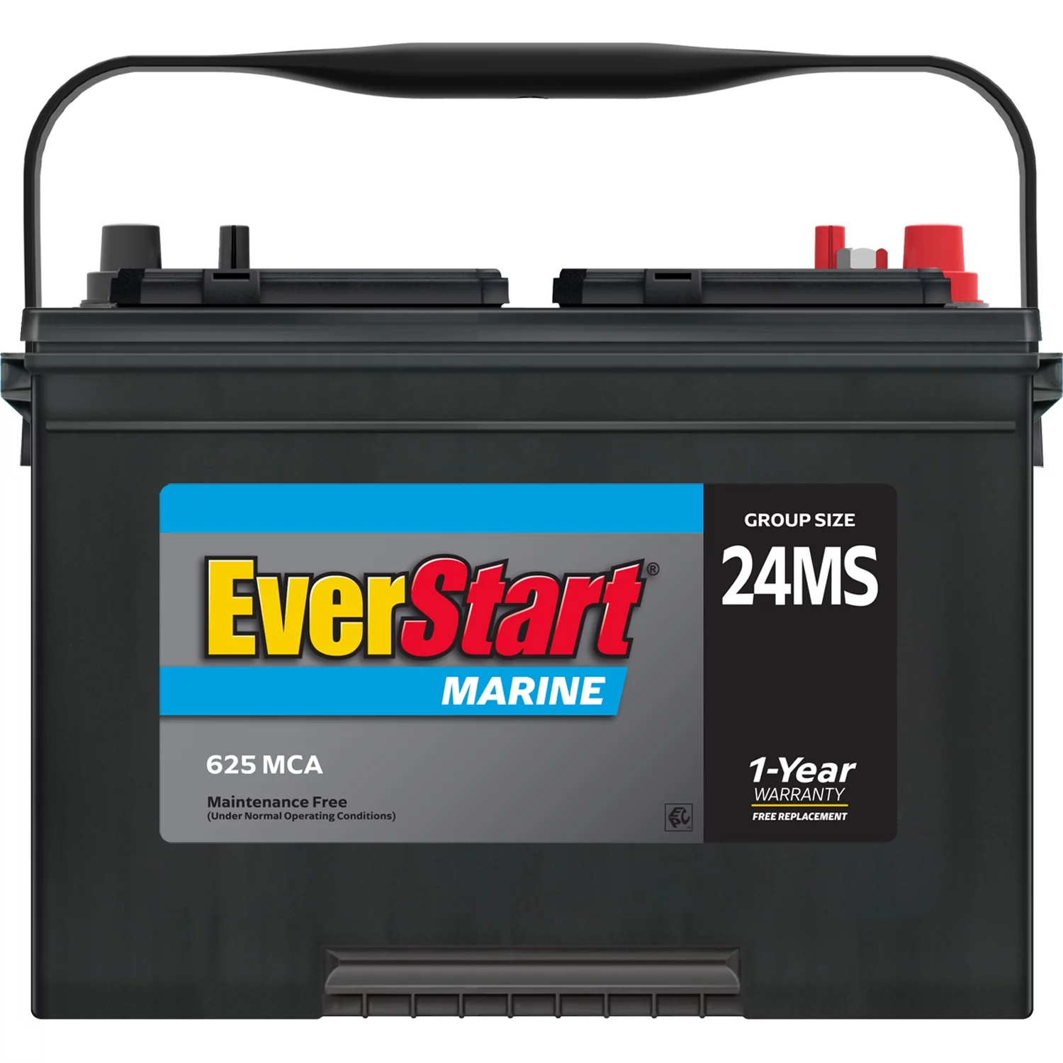 EverStart Lead Acid Marine Starting Battery, Group Size 24MS 12 Volt, 1000 MCA
