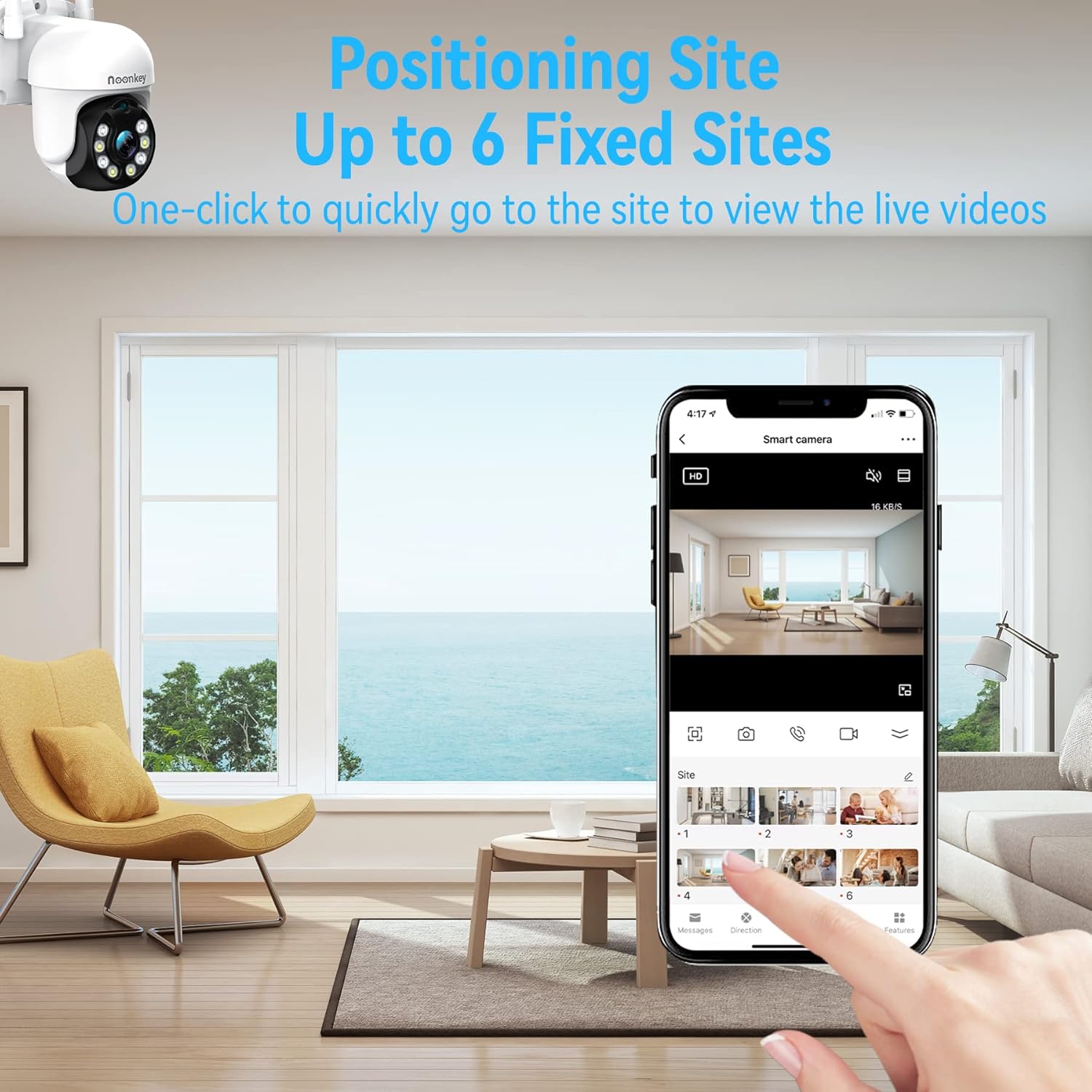 Security Camera Outdoor 3MP, Noonkey Pan Tilt Plug-in Wired WiFi IP Cameras for Home Security Outside Surveillance, Custom Zone