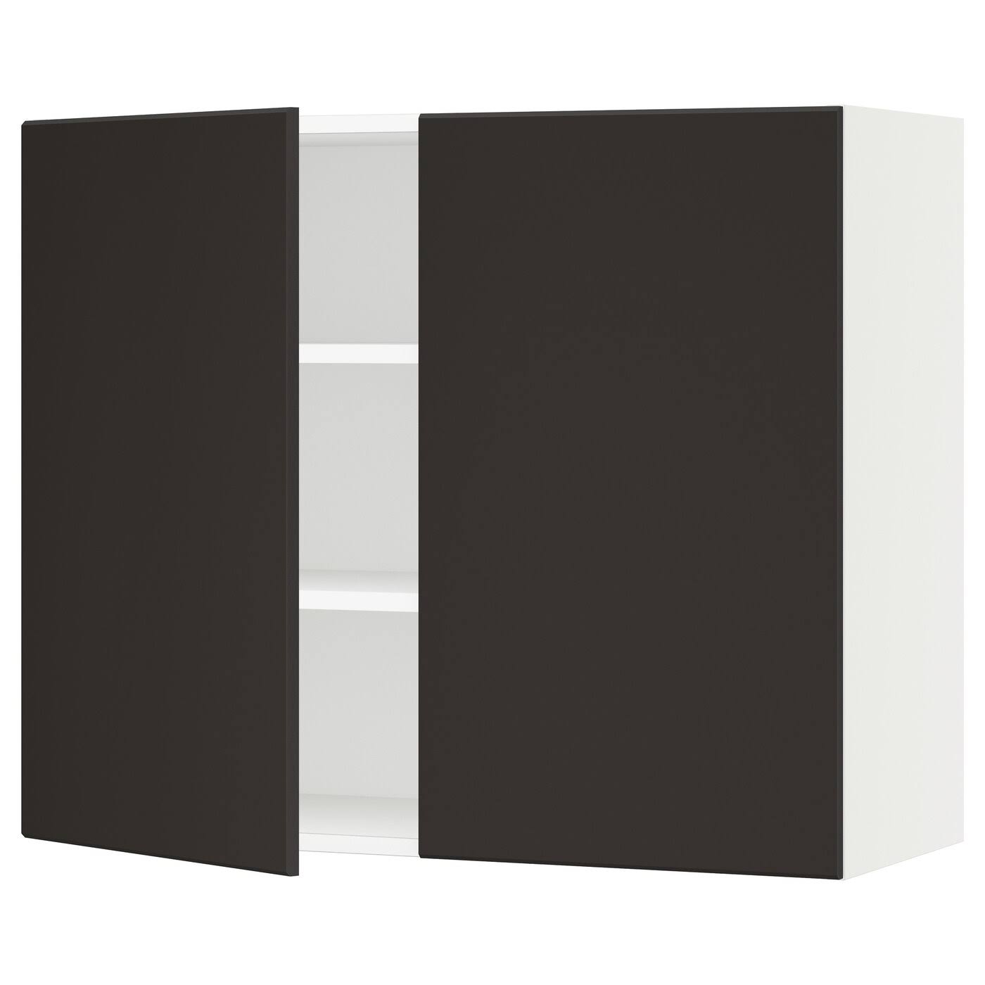 IKEA - SEKTION Wall Cabinet with 2 Doors, white/Kungsbacka Anthracite, 36x15x30 09358995