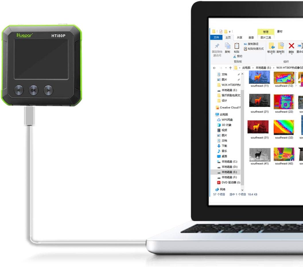 Pocket-Sized IR Thermal Imager, Huepar 80 x 60 Infrared Resolution Thermal Imaging Camera Measurement Range 14°F~752°F with 76800 Pixels Display
