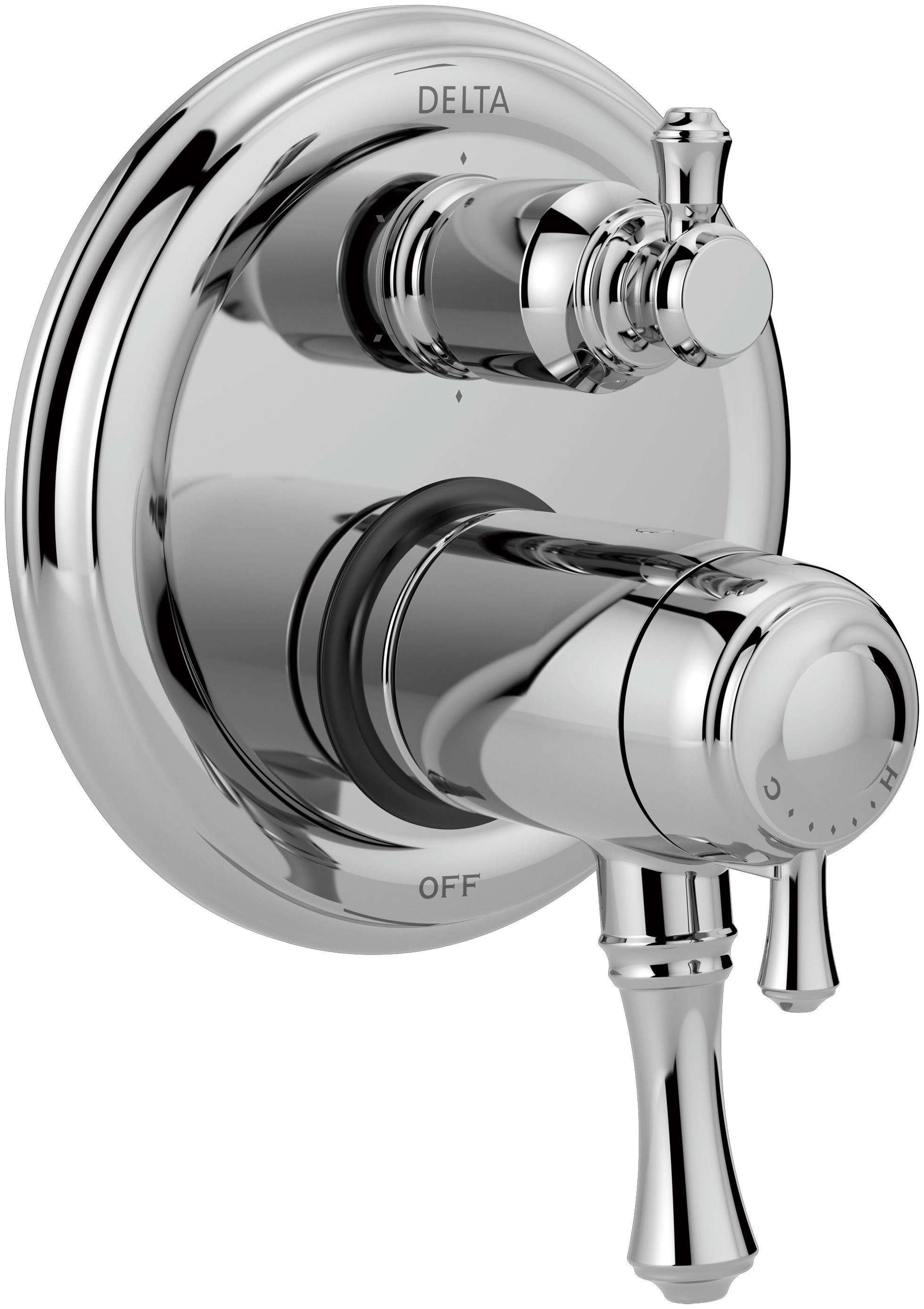 Delta Faucet T27T997 Cassidy Chrome Traditional TempAssure 17T Series Valve Trim with 6-Setting Integrated Diverter