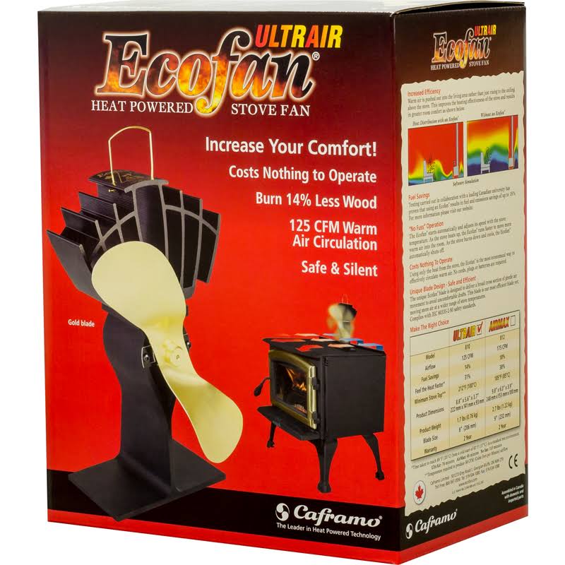 Caframo Ecofan UltrAir Heat Powered Stove Fan, Gold