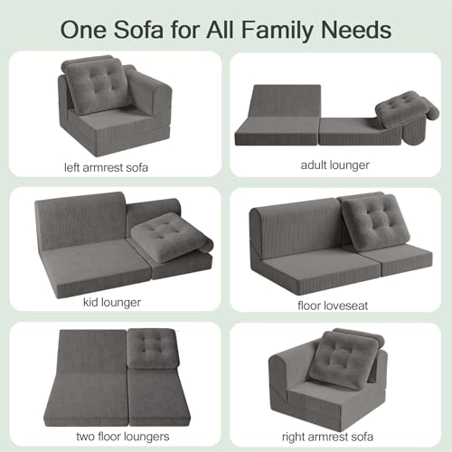 COMAX Folding Sofa Bed, Convertible Chair Bed Corduroy 3-in-1 Foldable Floor Couch with High-Density Foam, Futon Sofa Sleeper Mattress