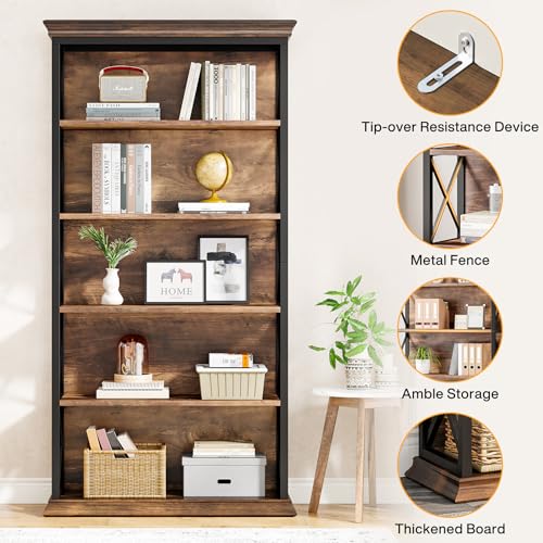 Tribesigns 6-Tier Bookcase, 71 Inches Industrial Bookshelves and Bookcases