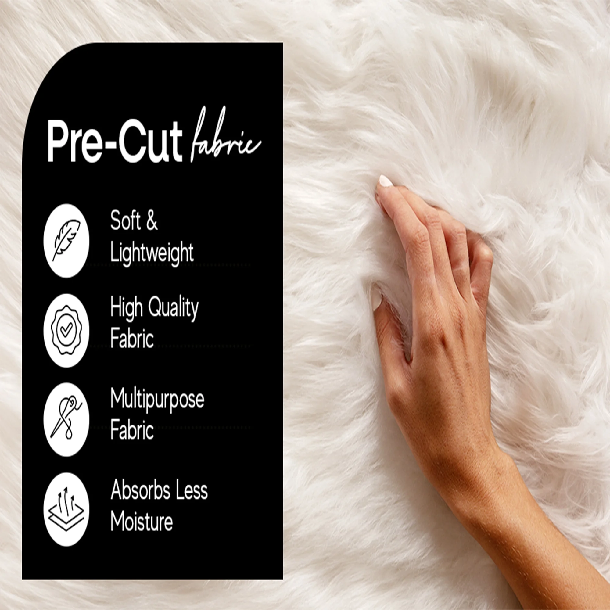 FabricLA Shaggy Faux Fur Fabric by The Yard - 180" x 60" Inches (455 cm x 150 cm) - Craft Furry Fabric for Sewing Apparel, Rugs, Pillows, and More