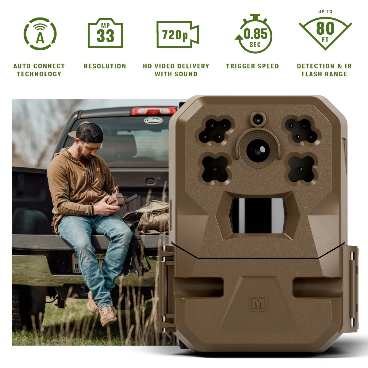 Moultrie Mobile EDGE Nationwide Cellular Trail Camera with Built-in Memory and 33MP Images (2-Pack)