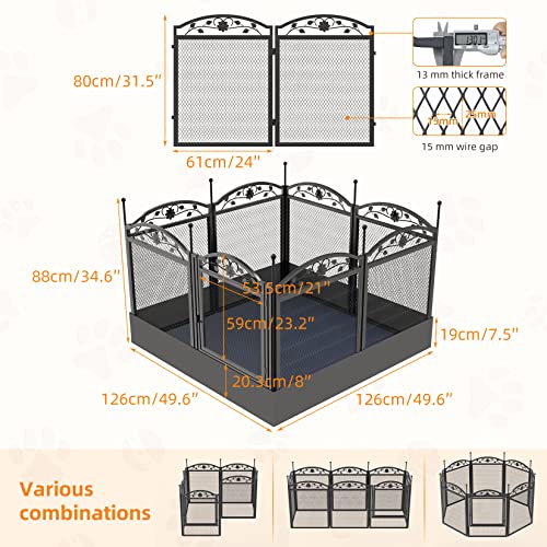 BingoPaw Dog Whelping Box Fence: Pet Indoor Metal Playpen Crate with Waterproof whelping pad