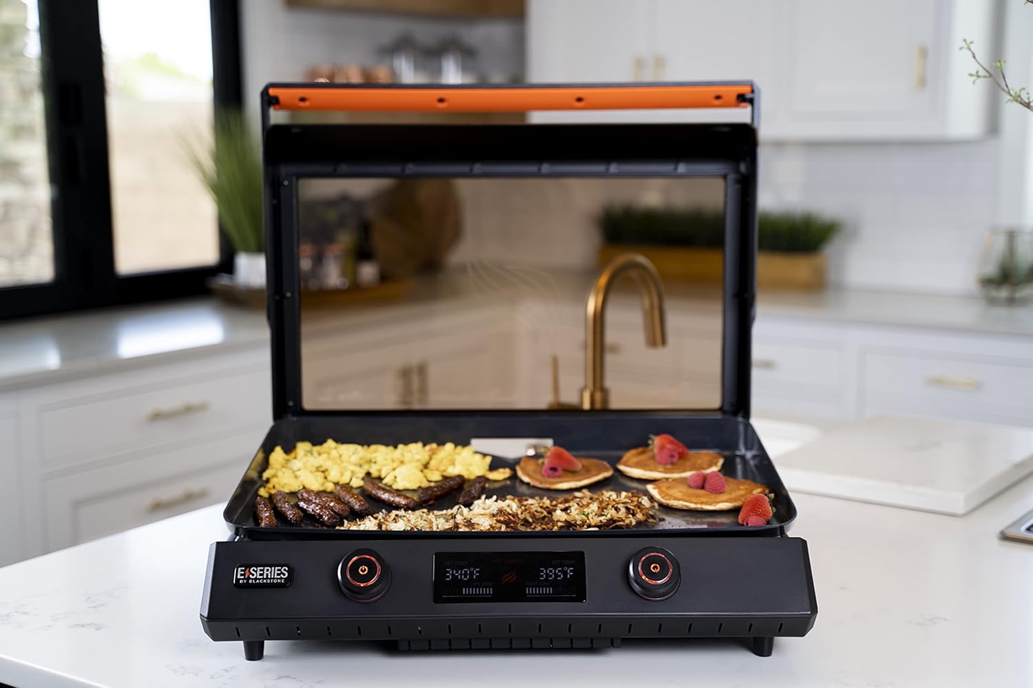 22" Electric Griddle Nonstick with Lid, 8001 E-Series Tabletop Large Griddle with Seasoning By Blackstone For Indoor and Outdoor Use