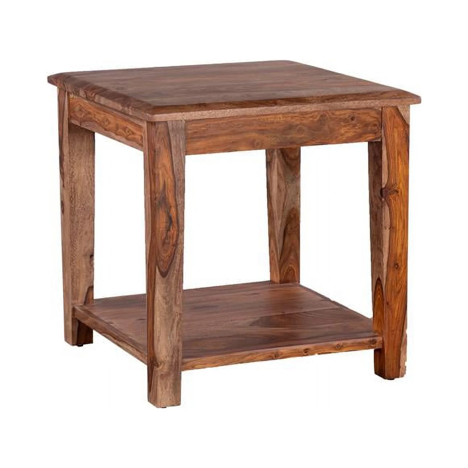 Hawthorne Collections Sonora Solid Sheesham Wood End Table - Brown