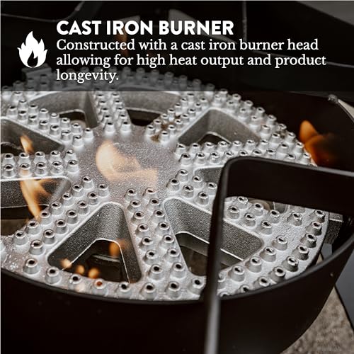GasOne 200K BTU Propane Burner – Heavy-Duty Propane Stove – Outdoor Burner with Adjustable 0-20Psi Regulator and Steel Braided Hose – Ideal for Home