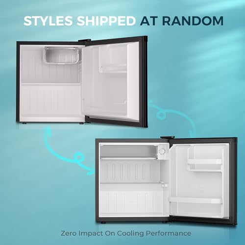 EUHOMY 1.7 Cu.Ft Mini Fridge with Freezer, Reversible Single Door Compact Refrigerator, Adjustable Thermostat, Energy Saving, Mini Fridge for Bedroom