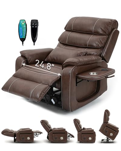 Large Power Lift Chairs Recliners for Elderly with Heated and Massage, Upgraded Dual Motor Lay Flat Recliners, 25in Extra Wide Seat, Cup Holder