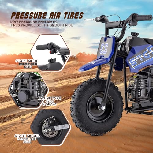 Superrio 49CC 2-Stroke Gas Power Mini Dirt Bike Dirt Off Road Motorcycle (Red)