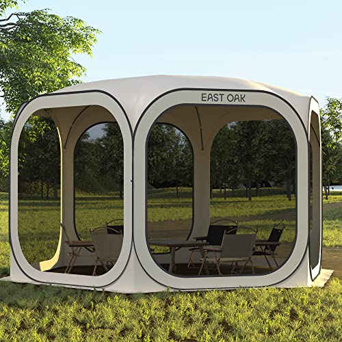 EAST OAK Screen House Tent Pop-Up, Portable Screen Room Canopy Instant Screen Tent 10 x 10 FT with Carry Bag for Patio, Backyard
