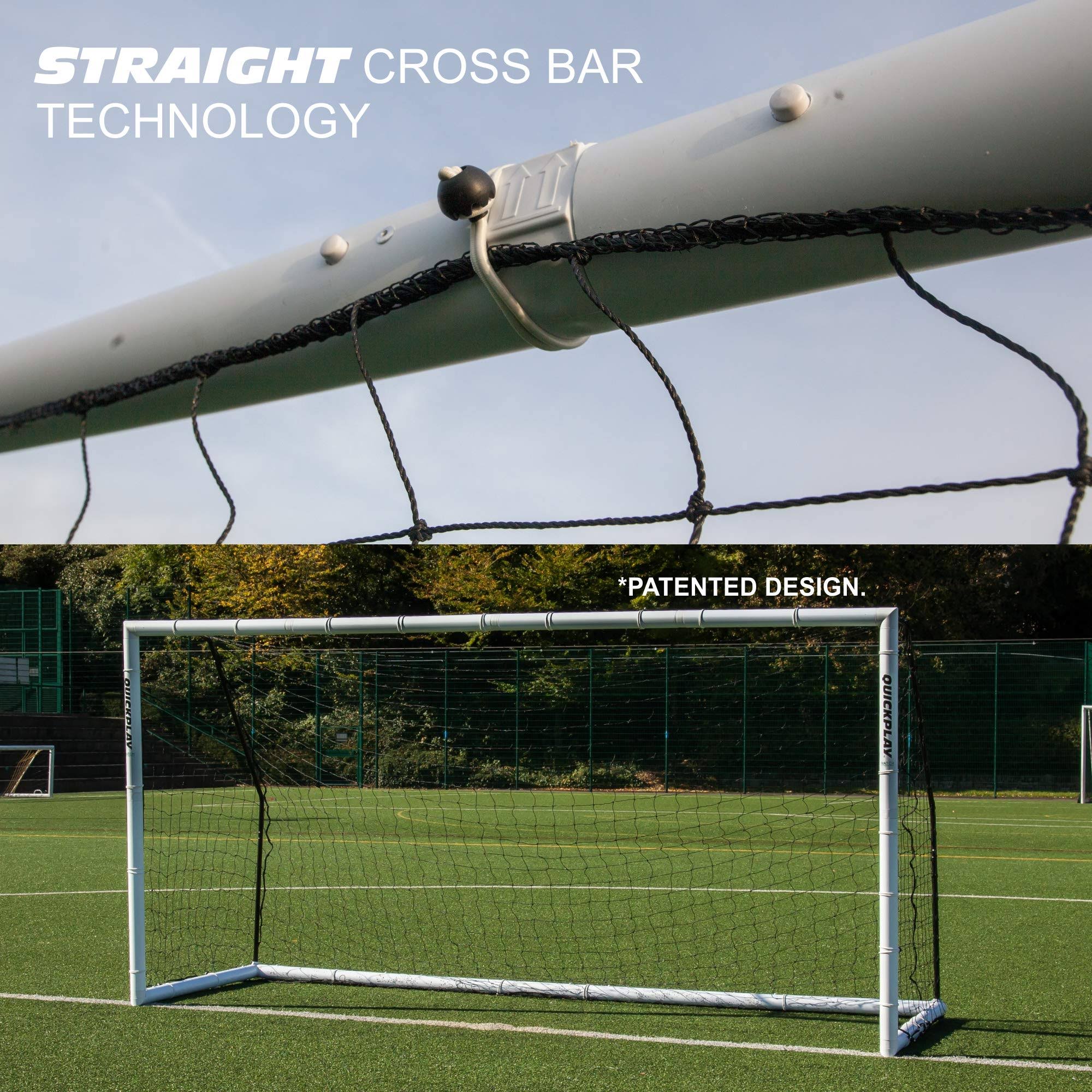 QUICKPLAY Pro Match-Fold Soccer Goal with Carry Bag [Single Goal] Professional Quality Fast Set-Up Soccer Goal, Folds Flat for S