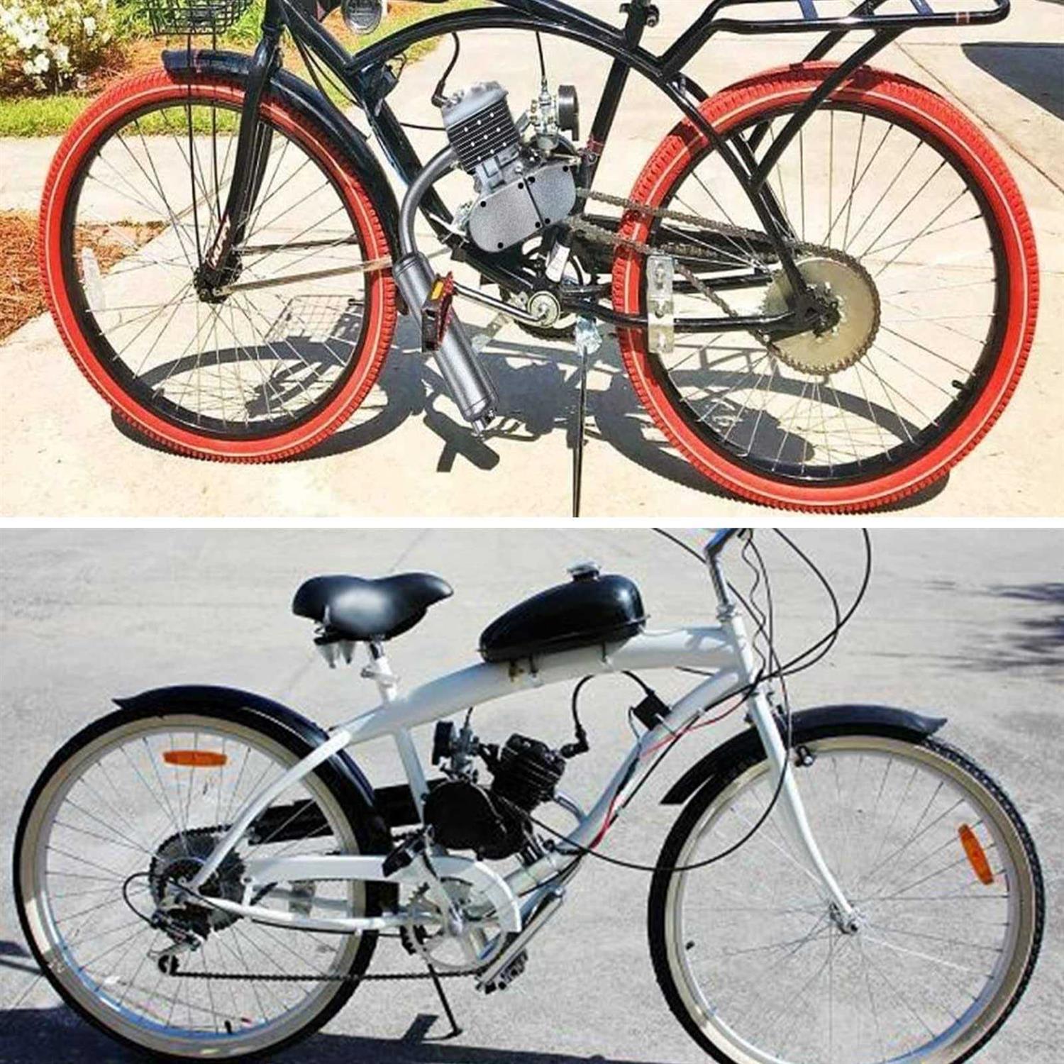 Upgraded 100cc Bicycle Engine Kit 2 Stroke Bike Motor Kit Petrol Gas Motor Conversion Kit Air-Cooling Modified Full Set - Sports Supplies Online Store