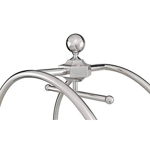 Best Value Silver Stainless Steel Bellman Cart Curved Uprights 6x22 Rubber Casters 985118SL