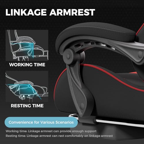 GTPLAYER Gaming Chair, Computer Chair with Footrest and Lumbar Support