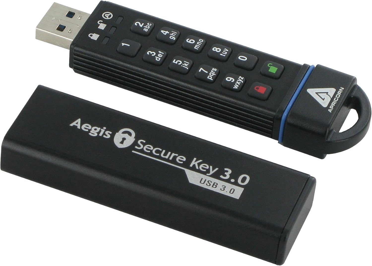 Apricorn 120GB Aegis Secure Key FIPS 140-2 Level 3 Validated 256-bit Encryption USB 3.0 Flash Drive (ASK3-120GB)