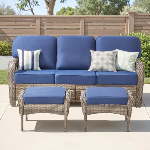 7 Pieces Outdoor Furniture Set with Swivel Chairs