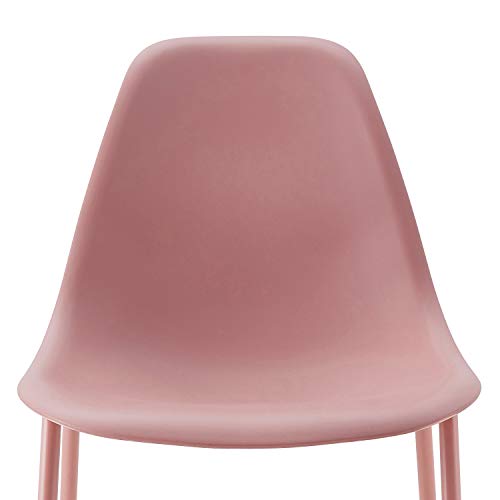POLY & BARK Isla Modern Kitchen Chairs Set of 4 - Plastic Dining Chair with Metal Legs