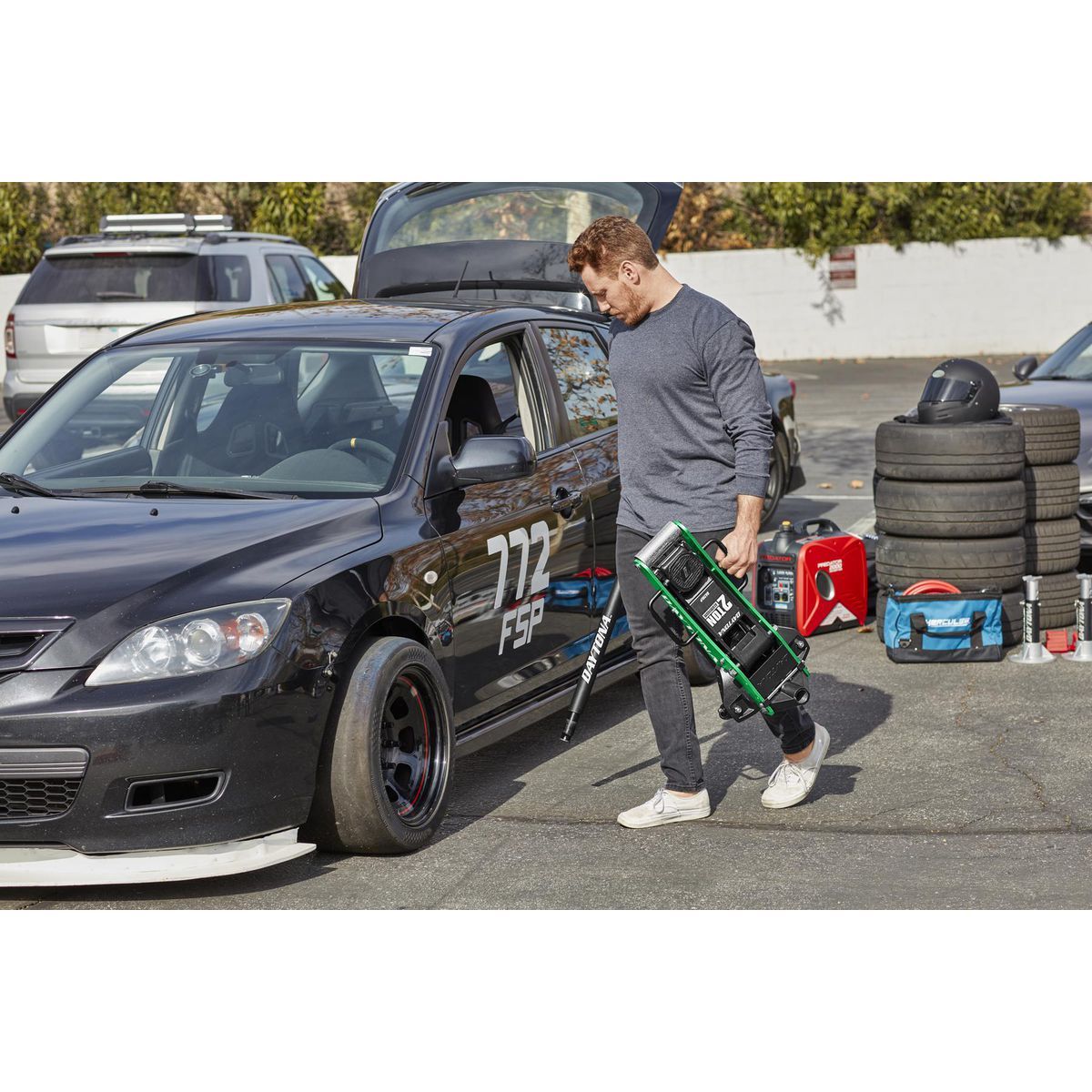 DAYTONA 2 Ton Professional Racing Series Aluminum Floor Jack with RAPID PUMP